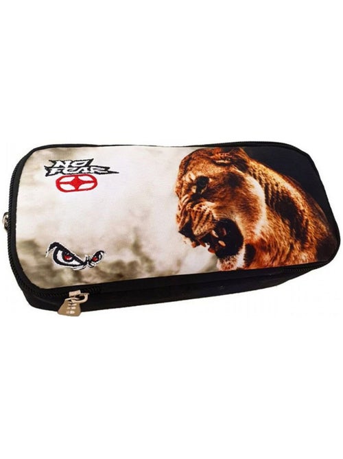 Trousse ovale imprimé tête de lion en tissu No Fear - Kiabi