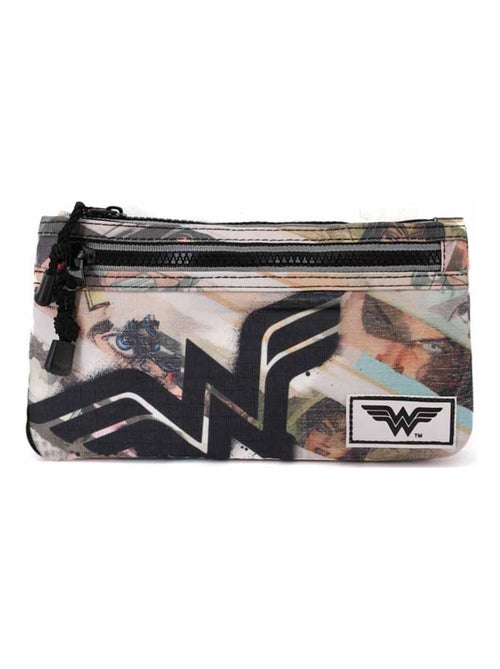 Trousse Plate - DC Comics Wonder Woman Collage - Brun - Taille Unique - Kiabi