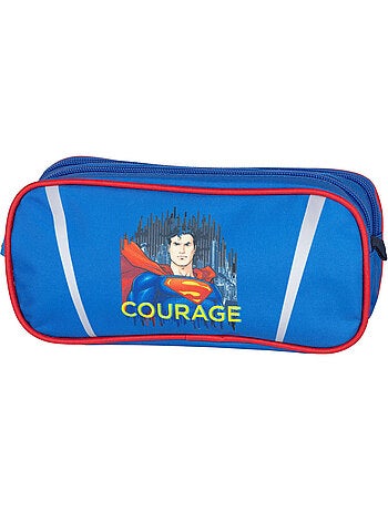Trousse rectangle 'Superman' 22 cm, 2 compartiments, fermeture zip