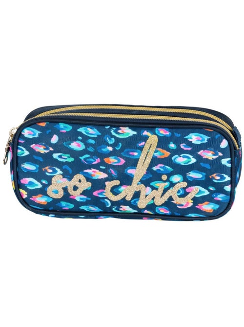 Trousse rectangulaire 2 compartiments 22 cm motifs dorés ETTAVEE - Kiabi