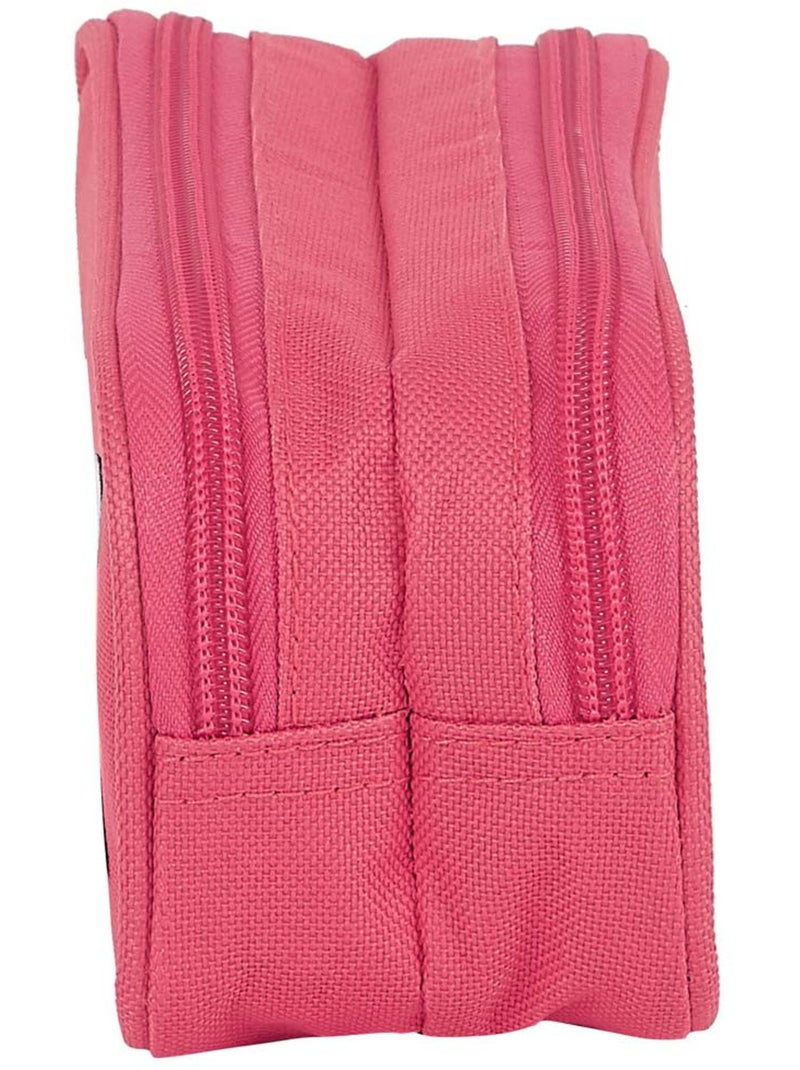 Trousse rectangulaire 2 compartiments en toile rembourrée Blackfit8 Rose - Kiabi