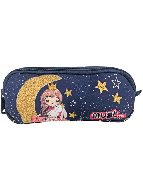 Trousse rectangulaire 2 compartiments Girl Moon 21 CM - Kiabi