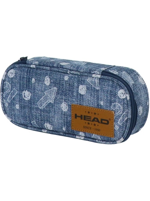 Trousse rectangulaire 2 compartiments Head modèle 6 22 cm motif bleu - Kiabi Trousse rectangulaire 2 compartiments Head modèle 6 22 cm motif bleu - Kiabi