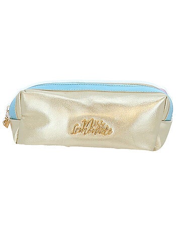 Trousse rectangulaire 22 cm deux compartiments fermeture éclair Marshmallow