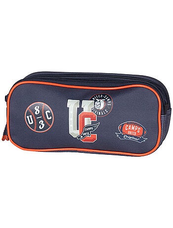 Trousse rectangulaire Camps 22 cm – 2 compartiments zippés, PVC