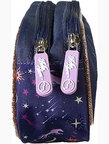 Trousse rectangulaire fille double compartiment BELLA SERRA bleu nuit