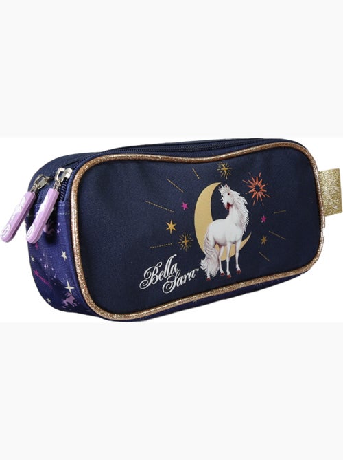 Trousse rectangulaire fille double compartiment BELLA SERRA bleu nuit - Kiabi Trousse rectangulaire fille double compartiment BELLA SERRA bleu nuit - Kiabi
