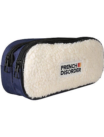 Trousse scolaire rectangulaire fille 2 compartiments FRENCH DISORDER Leo rose velours
