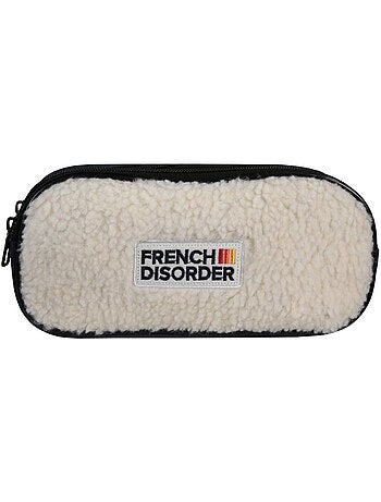 Trousse scolaire rectangulaire fille 2 compartiments FRENCH DISORDER Leo rose velours