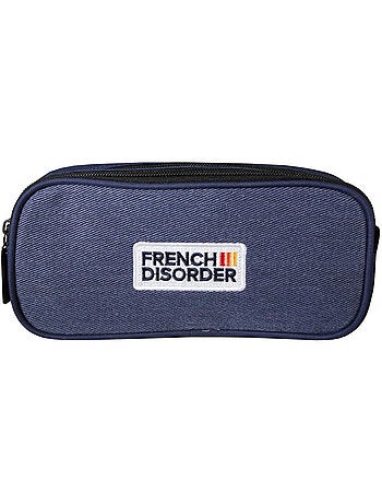 Trousse scolaire rectangulaire fille 2 compartiments FRENCH DISORDER Leo rose velours
