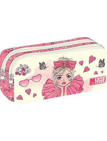 Trousse rectangulaire Must Team Pretty Girl à 2 compartiments zippés - CMP
