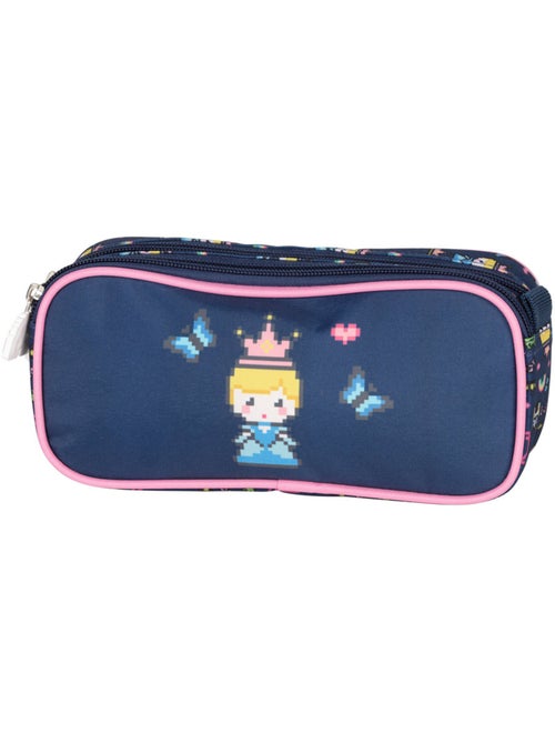 Trousse rectangulaire polyester motif pixel-art Gaming Princess KIP - Kiabi