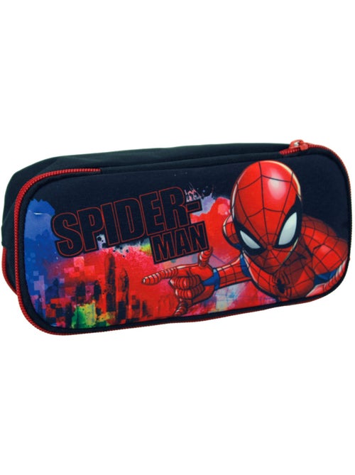 Trousse rectangulaire Spider-Man tissu souple Sonic 23 cm 2 compartiments - Kiabi Trousse rectangulaire Spider-Man tissu souple Sonic 23 cm 2 compartiments - Kiabi