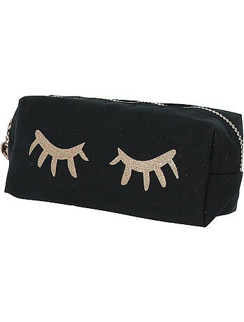 Trousse rectangulaire textile mat Miss Lemonade à paillettes CMP
