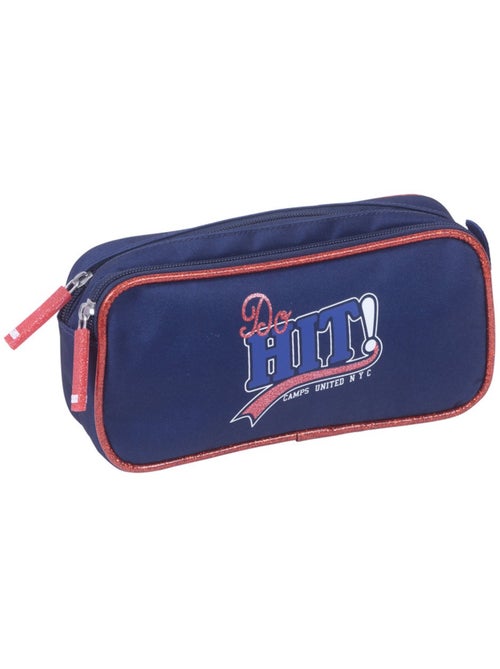 Trousse rectangulaire zippée 'Camps' – 22 cm, 2 compartiments – bleu marine - Kiabi Trousse rectangulaire zippée 'Camps' – 22 cm, 2 compartiments – bleu marine - Kiabi