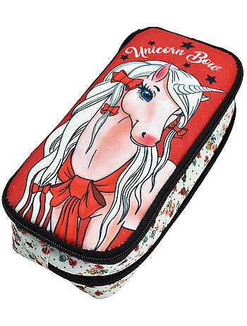 Trousse rembourrée double compartiment Licorne Love 23 CM