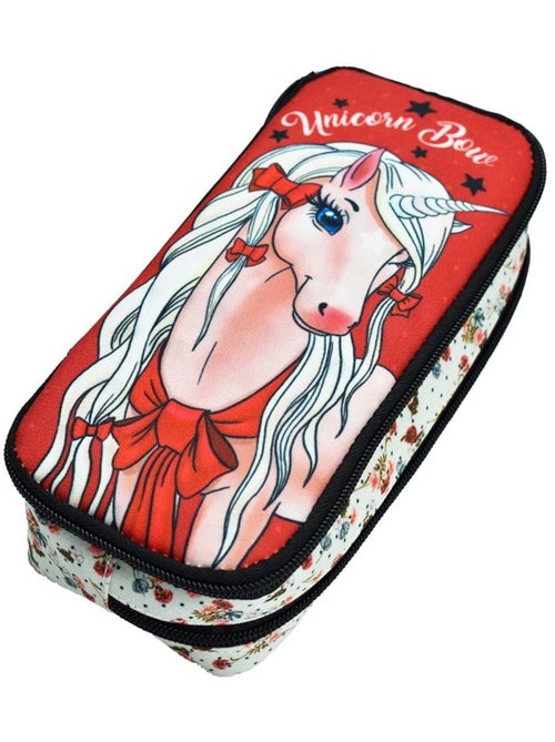 Trousse rembourrée double compartiment Licorne Love 23 CM - Kiabi