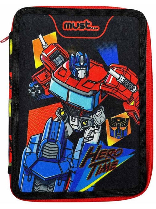 Trousse remplie 2 compartiments en tissu imprimé Transformers Hero Time - Kiabi