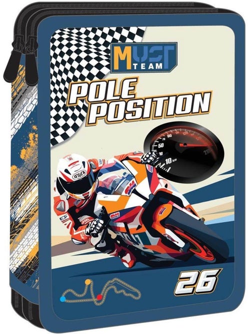 Trousse remplie 2 compartiments tissu imprimé Pole Position Must Team - Kiabi