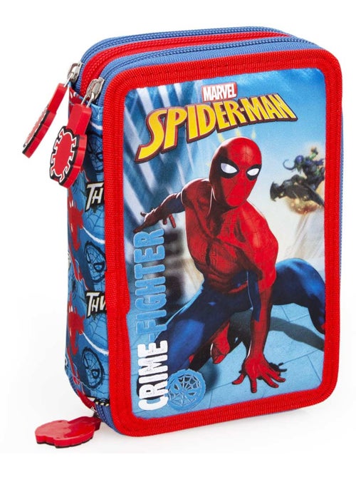 Trousse remplie à 3 compartiments zippés Spider-Man 20 cm – COFI - Kiabi