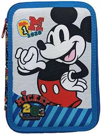 Trousse remplie Mickey 2 compartiments tissu imprimé