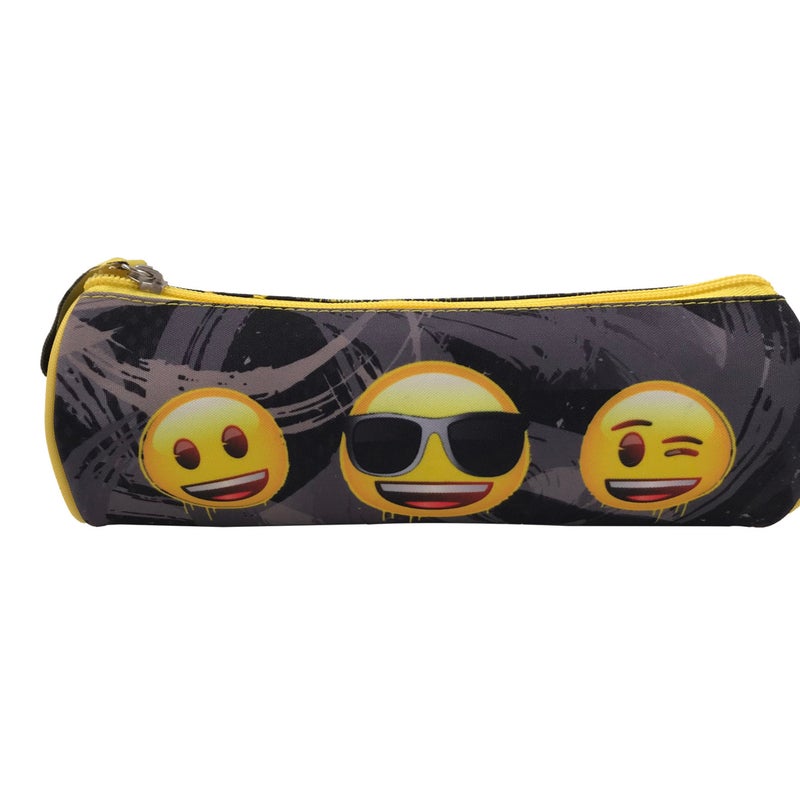 Trousse Ronde 1 Compartiment Emoji Noir - Kiabi