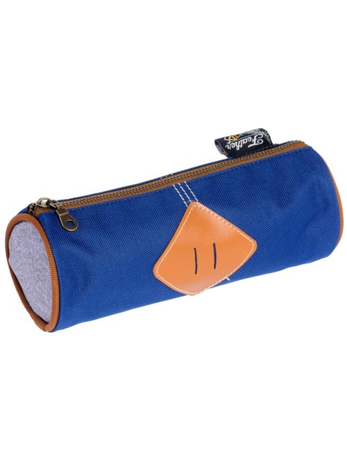 Trousse ronde 22 cm FEATHER – tissu texturé et fermeture zippée dorée - Kiabi