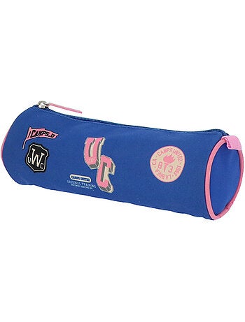 Trousse ronde à fermeture zippée 22 cm cylindre rose CAMPS