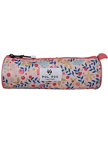 Trousse ronde fille POL FOX Happy Blush rose motif fleur