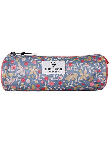 Trousse ronde fille POL FOX Happy Jean bleu marine motif fleur