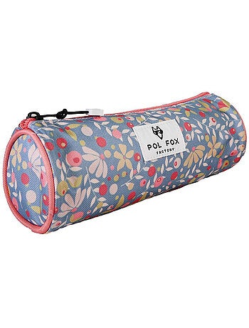 Trousse ronde fille POL FOX Happy Jean bleu marine motif fleur