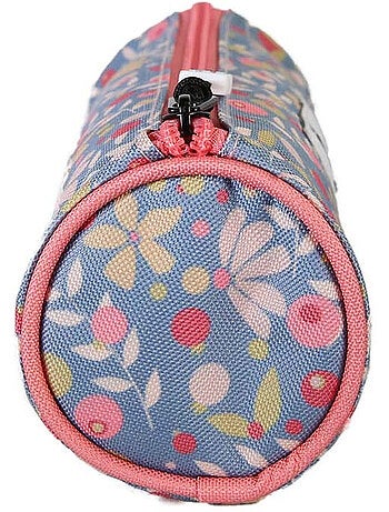 Trousse ronde fille POL FOX Happy Jean bleu marine motif fleur