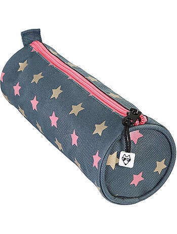 Trousse ronde fille POL FOX Wonder Fox Glitter rose et gris motif étoile