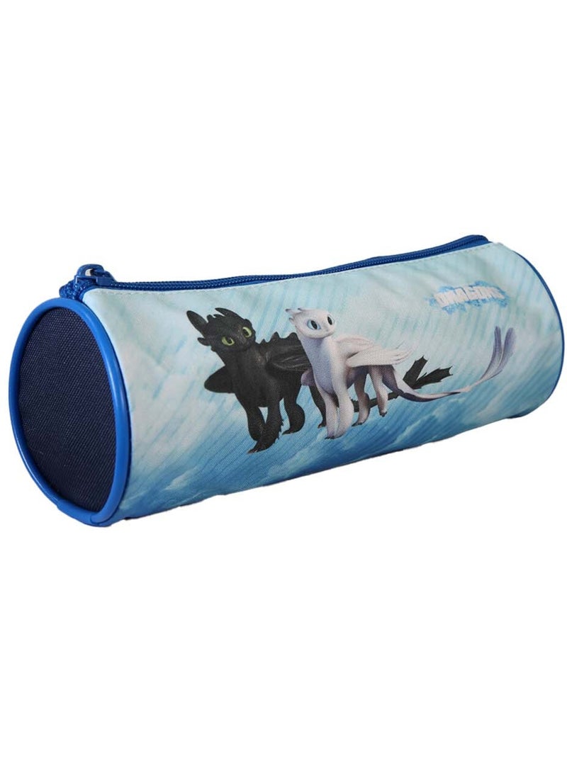 Trousse ronde garçon DRAGONS bleue 1 compartiment Bleu - Kiabi