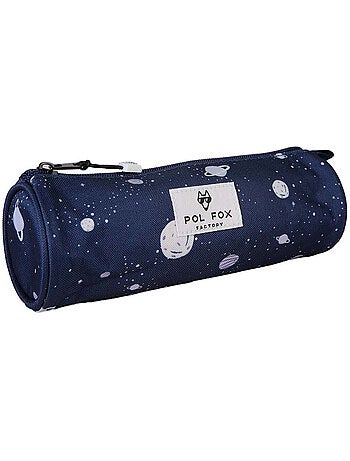 Trousse ronde garçon POL FOX Cosmo bleu marine motif planètes