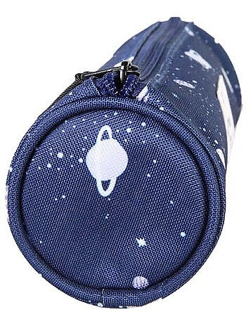Trousse ronde garçon POL FOX Cosmo bleu marine motif planètes