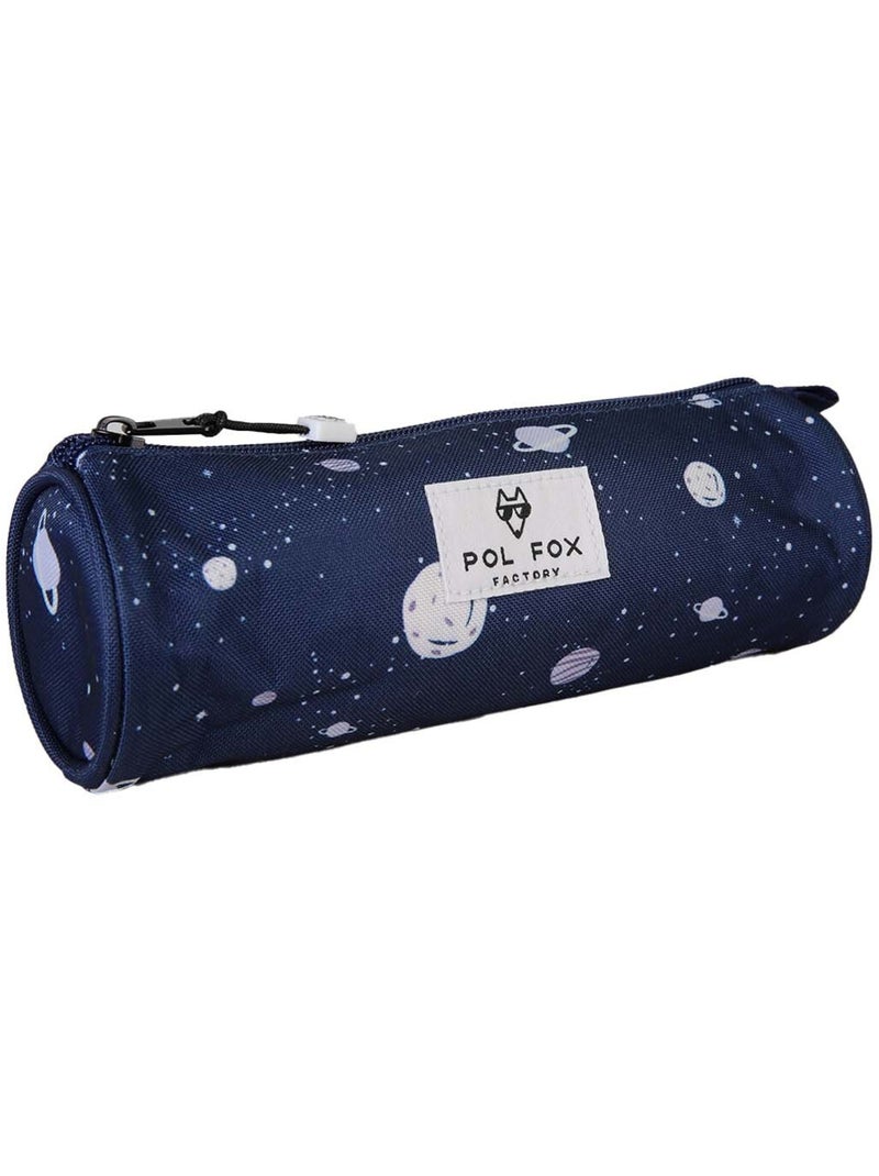 Trousse ronde garçon POL FOX Cosmo bleu marine motif planètes Bleu marine - Kiabi