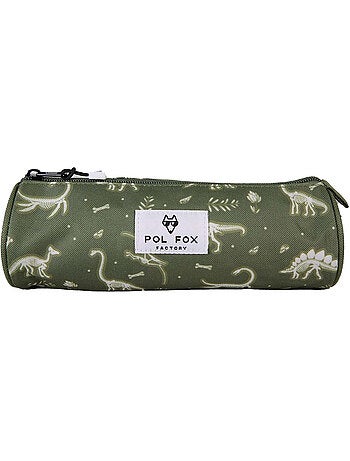 Trousse ronde garçon POL FOX Jurassic vert motif dinosaure