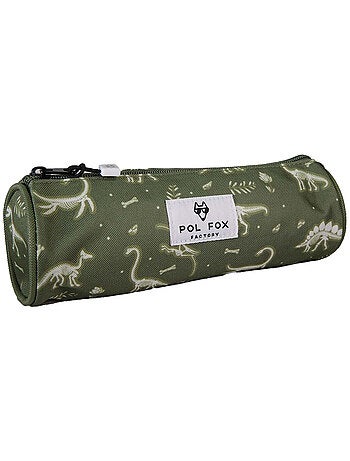 Trousse ronde garçon POL FOX Jurassic vert motif dinosaure