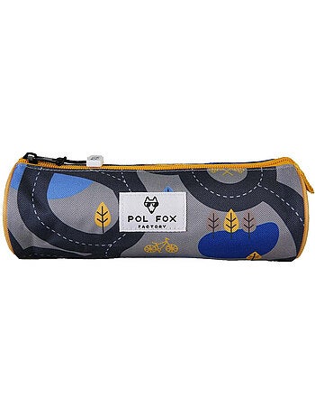 Trousse ronde garçon POL FOX Race gris motif voiture