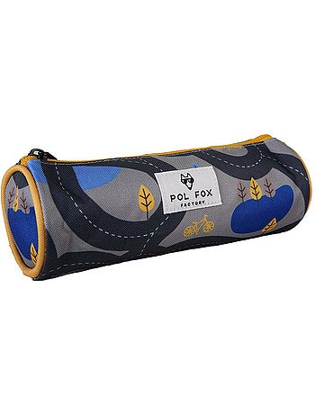 Trousse ronde garçon POL FOX Race gris motif voiture