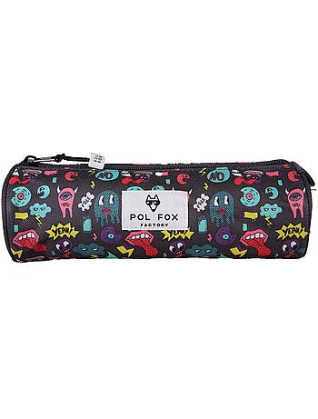Trousse ronde garçon POL FOX Rider bleu motifs fun
