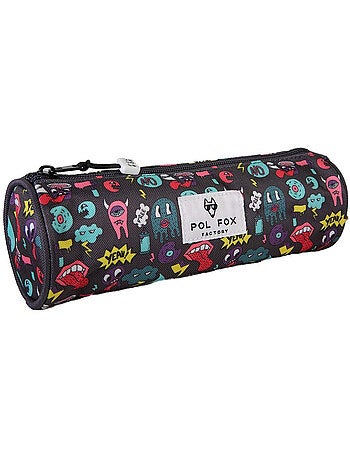 Trousse ronde garçon POL FOX Rider bleu motifs fun
