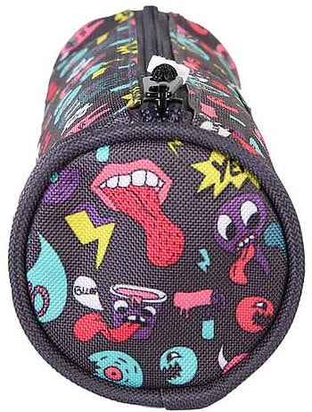 Trousse ronde garçon POL FOX Rider bleu motifs fun