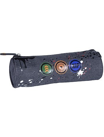 Trousse ronde imprimé splash denim kip 22 x 7 cm fermeture zip