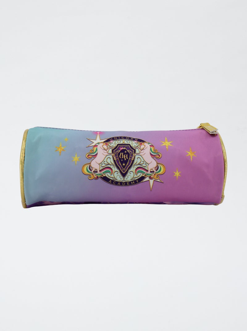 Trousse ronde Licorne Violet - Kiabi