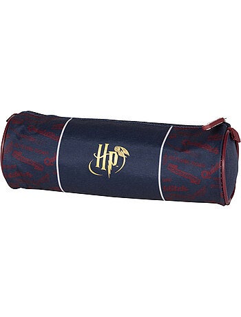 Trousse ronde scolaire 2 compartiments HARRY POTTER Quidditch bleu bordeaux