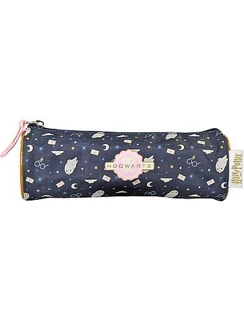 Trousse ronde scolaire enfant HARRY POTTER bleu marine rose