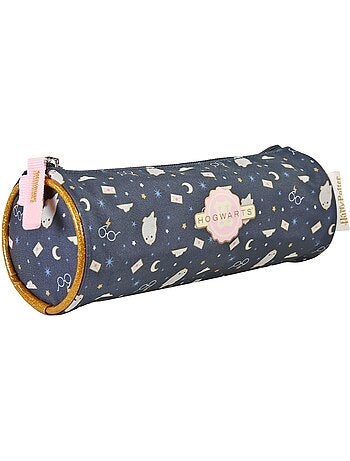 Trousse ronde scolaire enfant HARRY POTTER bleu marine rose