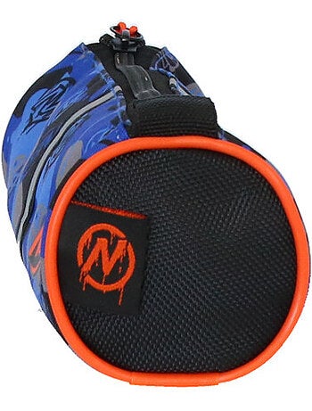 Trousse ronde scolaire enfant NERF Playground bleu camouflage